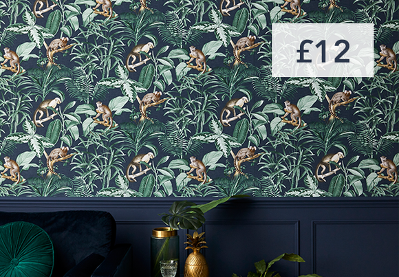 Jungle Luxe Navy Wallpaper